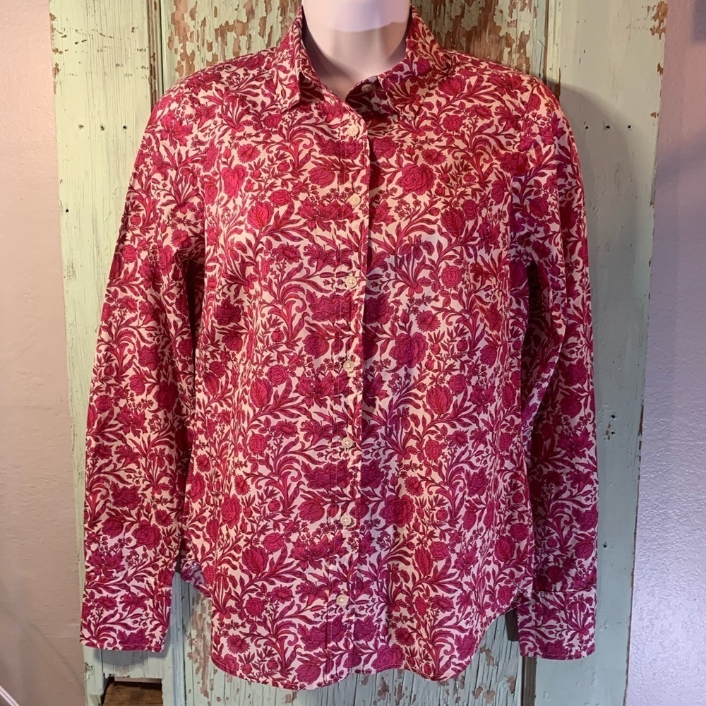 J. Crew Rose-Pink Floral Button-Front Shirt